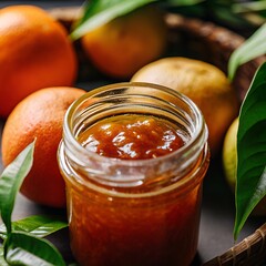 plum jam in glass jar
