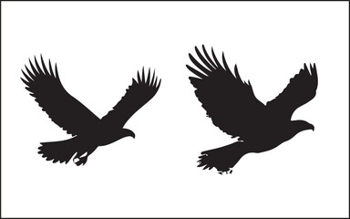 Obraz premium Premium Vector, Flying Eagle Black Color Logo