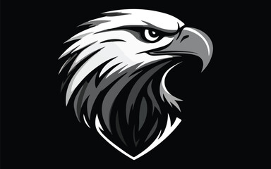 Fototapeta premium Premium Vector, Flying Eagle Black Color Logo