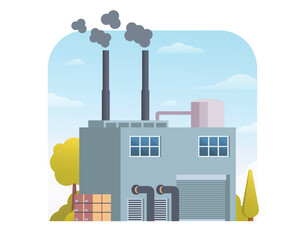 Obraz premium Factory building vector illustration, element for city, infographic and industry illustration 