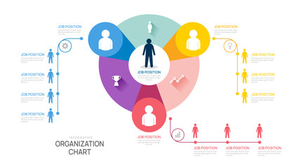 organization chart Infographic template for  with business avatar icons. vector illustration.