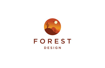 Fototapeta premium Forest logo icon design template flat vector