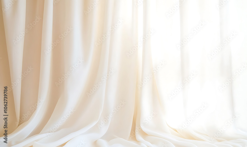 Wall mural curtains in the window-generative ai