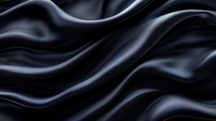 Obraz premium Elegant Black Fabric with Smooth Texture and Flowing Waves