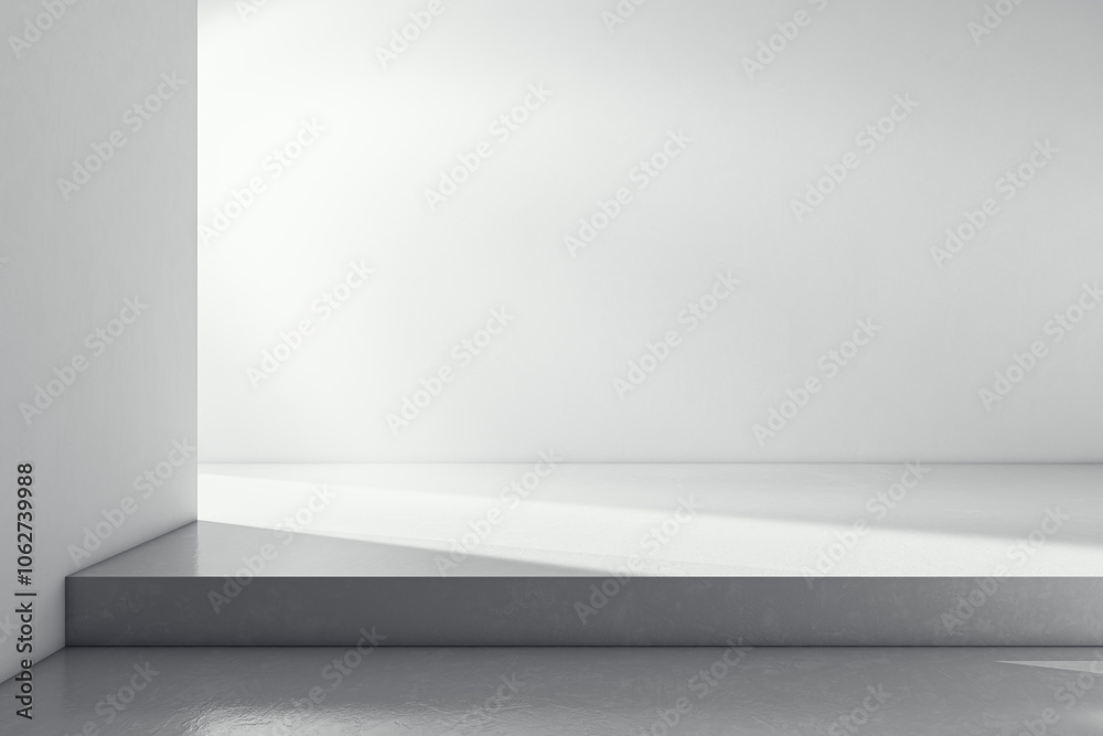 Aufkleber Modern Empty Room with Minimalist Design. 3D Rendering