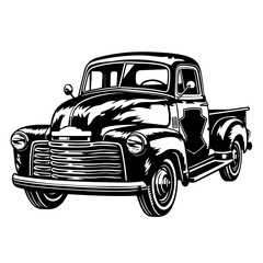 Retro Pickup Truck Vector Logo © L