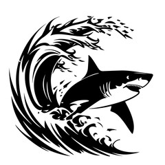 Shark surfing the wave Vector Logo