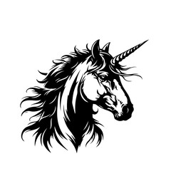 Unicorn Black Design Vector Logo