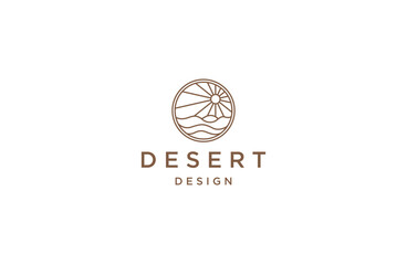 Desert line logo icon design template flat vector