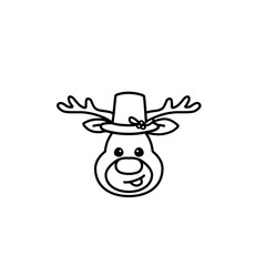 Christmas reindeer outline 