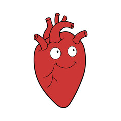 Red heart funny vector art