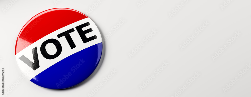 Aufkleber Vote Button on a White Background. 3D Rendering