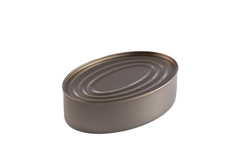 Oval shape tin can food container isolated on background