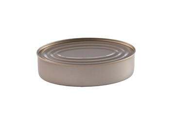 Oval shape tin can food container isolated on background