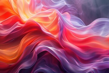 Obraz premium A vibrant, flowing abstract design with soft, colorful waves and gradients.