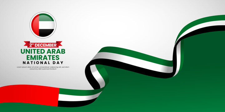 United Arab Emirates National Day Banner Background for Poster, Greeting Card with blank space area