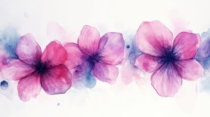 Obraz premium Watercolor flowers background, abstract flowers made from watercolor paint splashes.