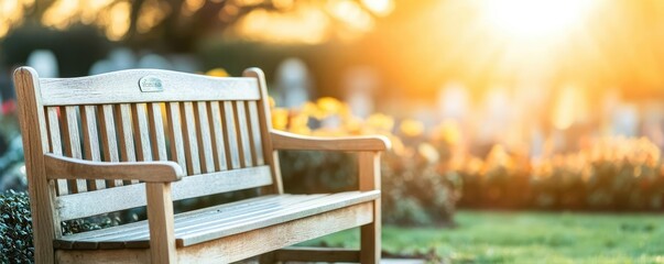 A wooden bench near a gravesite, offering a place for quiet reflection and a final goodbye