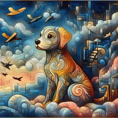 The Pet in a Dreamlike Setting Pet in a dreamlike setting like a