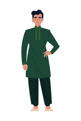 indian man with green suit