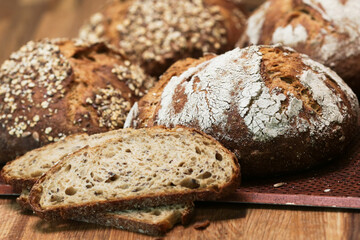 Different kind of white breads