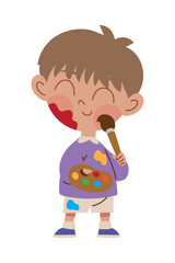 artist holding paintbrush and palette color