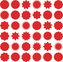 Starburst red sticker set
