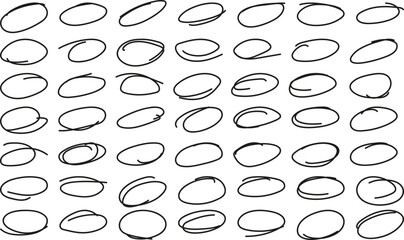 a set of hand-drawn ovals