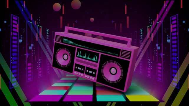 Abstract Lofi Music Background with Speakers &ndash; Perfect for Animated Lo-fi Music Videos and Relaxing Ambience