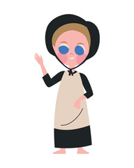 amish little girl cute cartoon