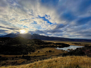 Fototapeta premium sunset in the mountains