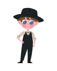 cute amish boy with hat