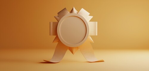 Three-dimensional representation of a certificate with a seal and ceremonial ribbon.