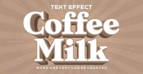 Coffee milk font Text effect editable