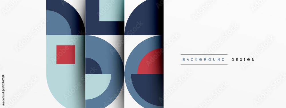 Poster geometric design abstract background - circles squares