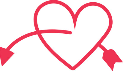 Valentine arrow on white background. Vector illustration.