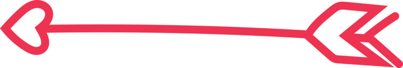 Valentine arrow on white background. Vector illustration.