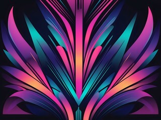 abstract neon color gradient background art deco