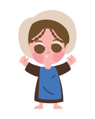 Obraz premium cute little amish girl