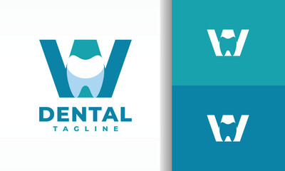 letter W teeth logo