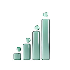 Illustrating Growth: A Transparent Bar Chart Representing Positive Progress with Distinct Levels and Bubbles, Signifying Success in Various Areas of Life and Business.