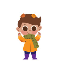 boy wearing autumn clothes