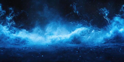 Fototapeta premium Smoke-filled dark blue background