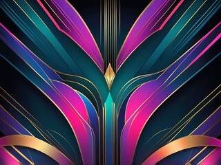 abstract neon color gradient background art deco