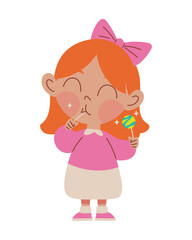 cute girl eating candy