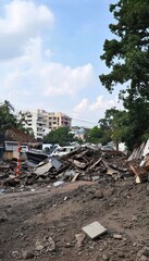 Destruction Caused by Hurricane – Severe Damage and Devastation in Urban Area After Storm