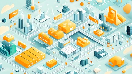 Obraz premium Isometric illustration of the entire journey city