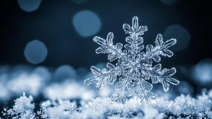 Beautiful snowflake on black background