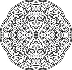 Outline Mandala Patterns for Adult coloring book or coloring pages Stress Relief Coloring Page