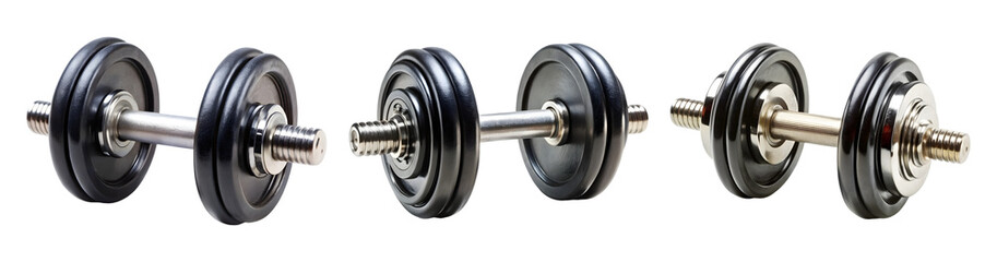 Naklejka premium set of dumbbell isolated on a transparent background, cut out